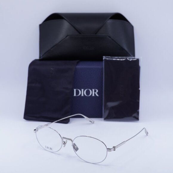 Dior NEODIORO R2U F000 Oval Eyeglasses 52mm - Shiny Palladium - Picture 7 of 9